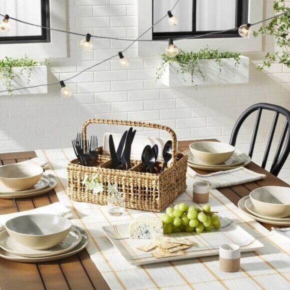 23oz Tonal Melamine Bamboo Bowls 4pk - Hearth & Hand Magnolia - Natural Cream - Picture 2 of 5